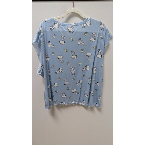 Peanuts Light Blue Snoopy Graphic Sleepwear T-Shirt - Picture 2 of 2